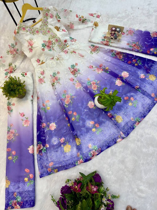 New Trending Anarkali Gown–Dupatta Set on Faux Georgette-ST-1126 💎🔥