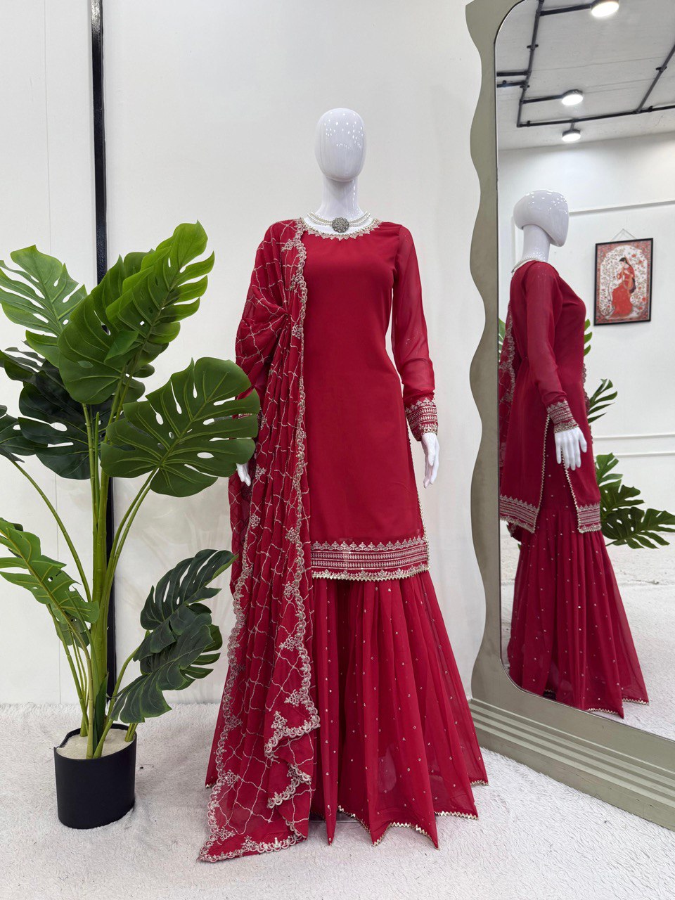 ✨ Elegant Faux Georgette Sarara Set ✨