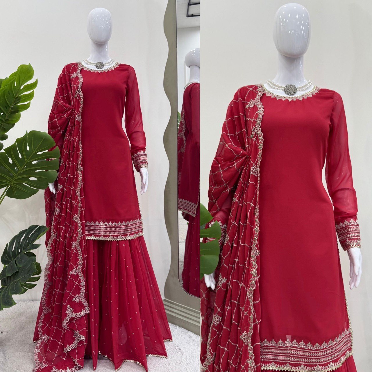 ✨ Elegant Faux Georgette Sarara Set ✨