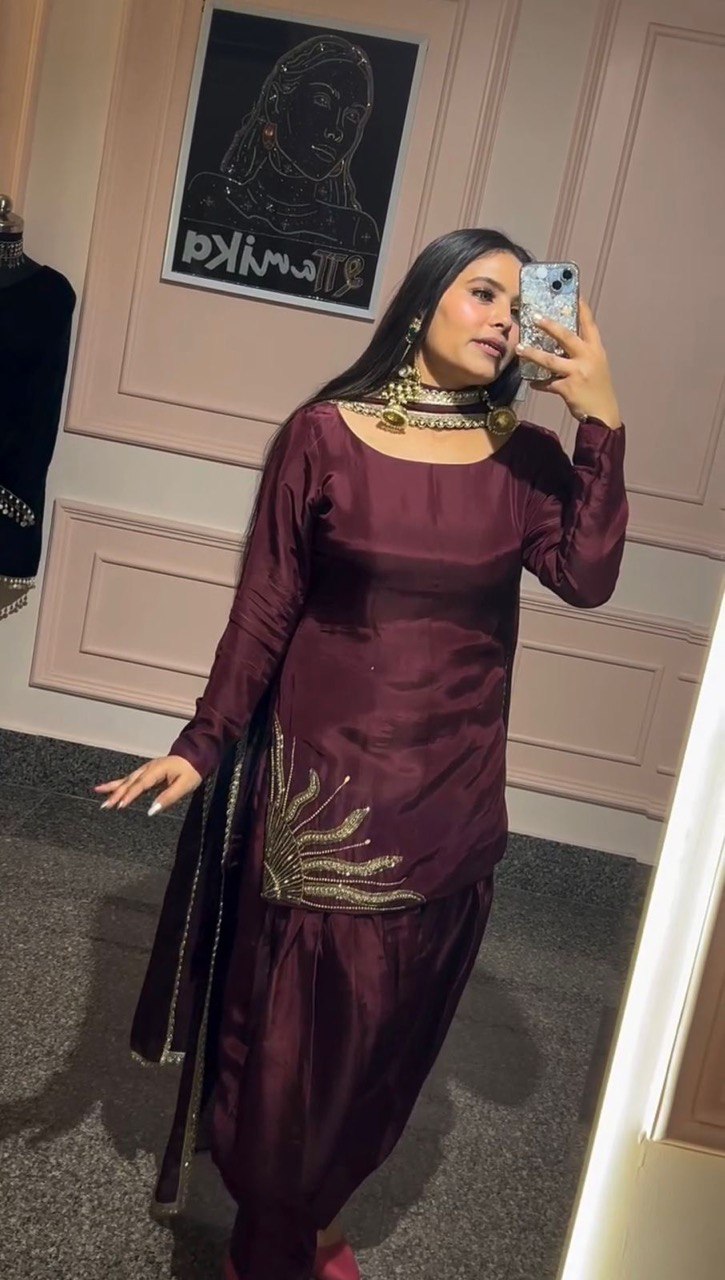 ✨ Elegant Natural Crepe Silk Suit Set ✨