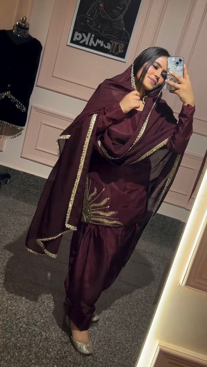 ✨ Elegant Natural Crepe Silk Suit Set ✨