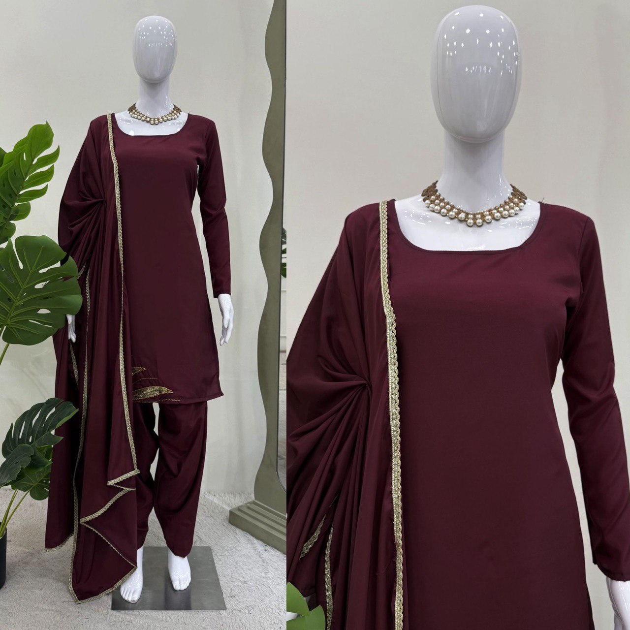 ✨ Elegant Natural Crepe Silk Suit Set ✨