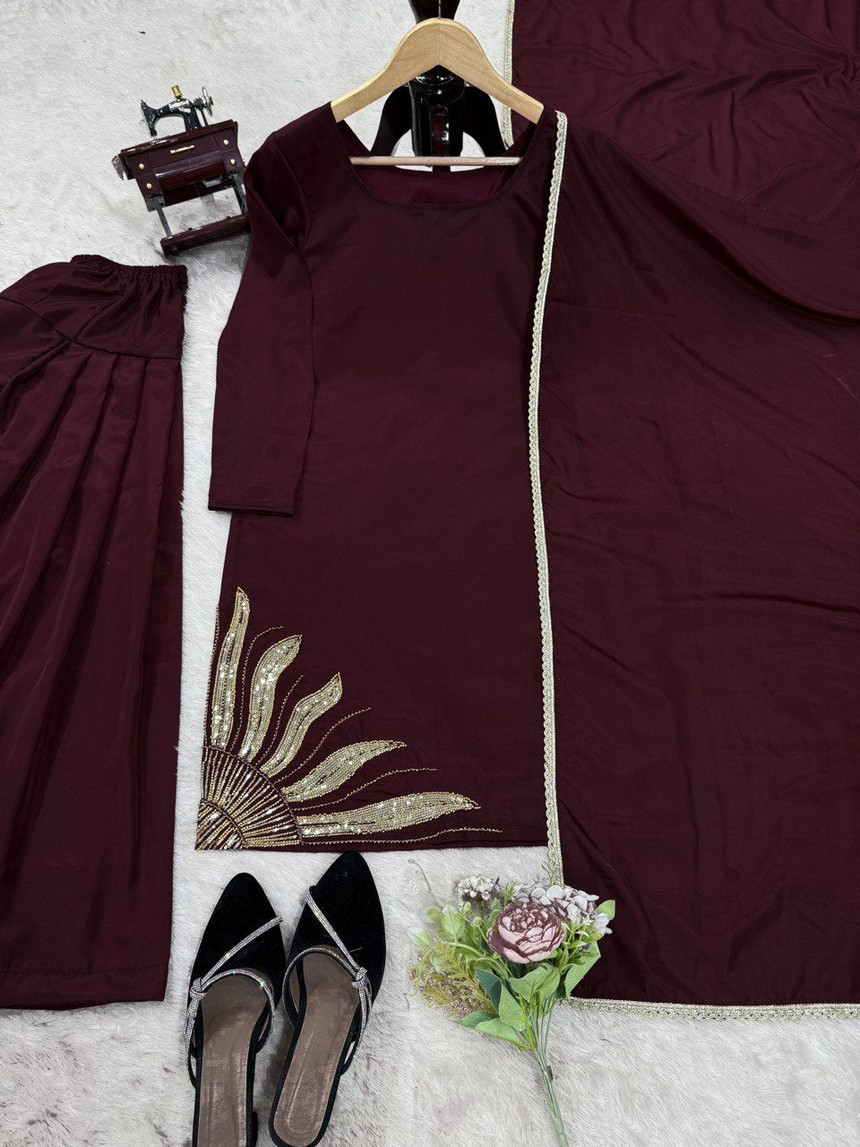 ✨ Elegant Natural Crepe Silk Suit Set ✨