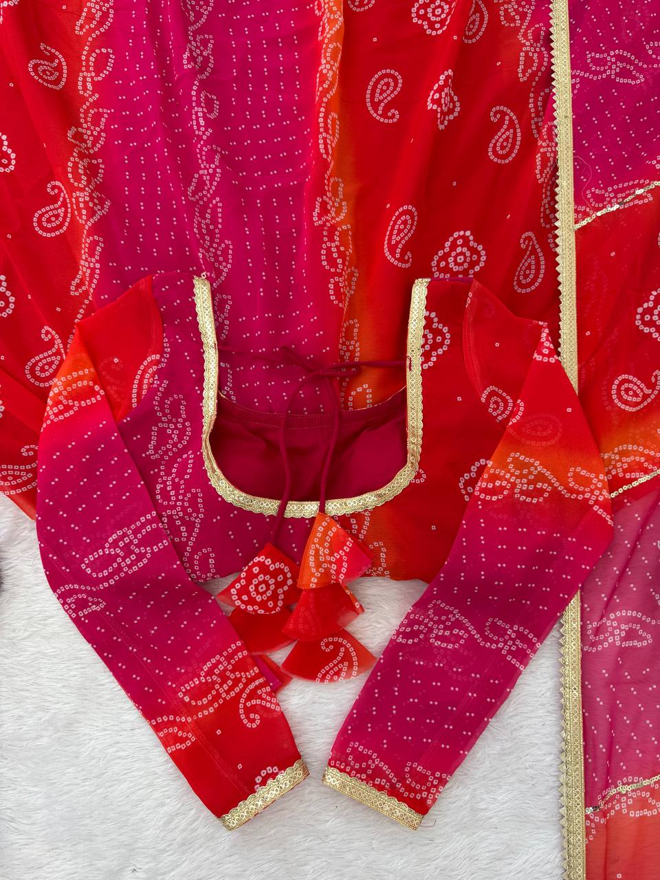 🌸 Digital Print Anarkali Set – A Symphony of Style and Comfort