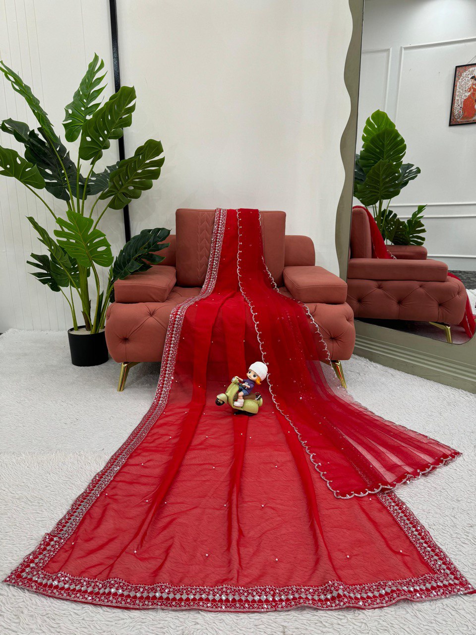 ✨ Designer Tibby Silk Saree – A Karwa Chauth Special Elegance ✨