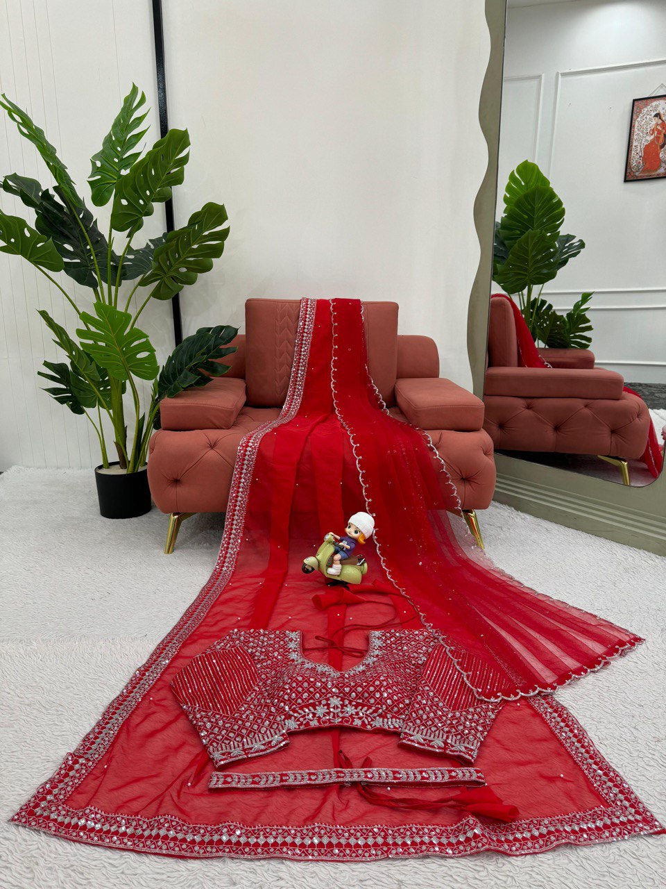 ✨ Designer Tibby Silk Saree – A Karwa Chauth Special Elegance ✨