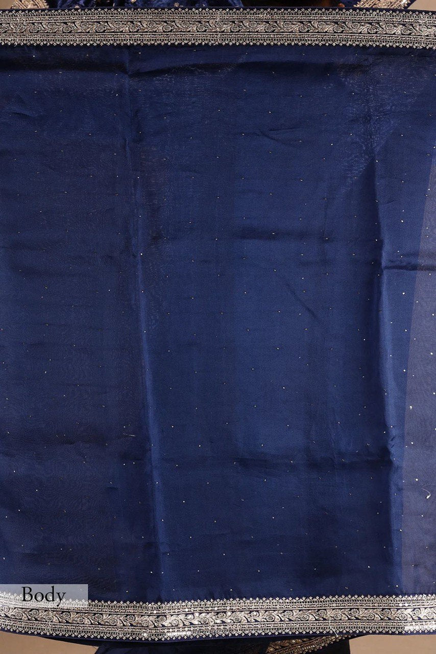 ✨ Topic: Radiant Organza Silk Designer Saree with LCD Diamond Work ✨