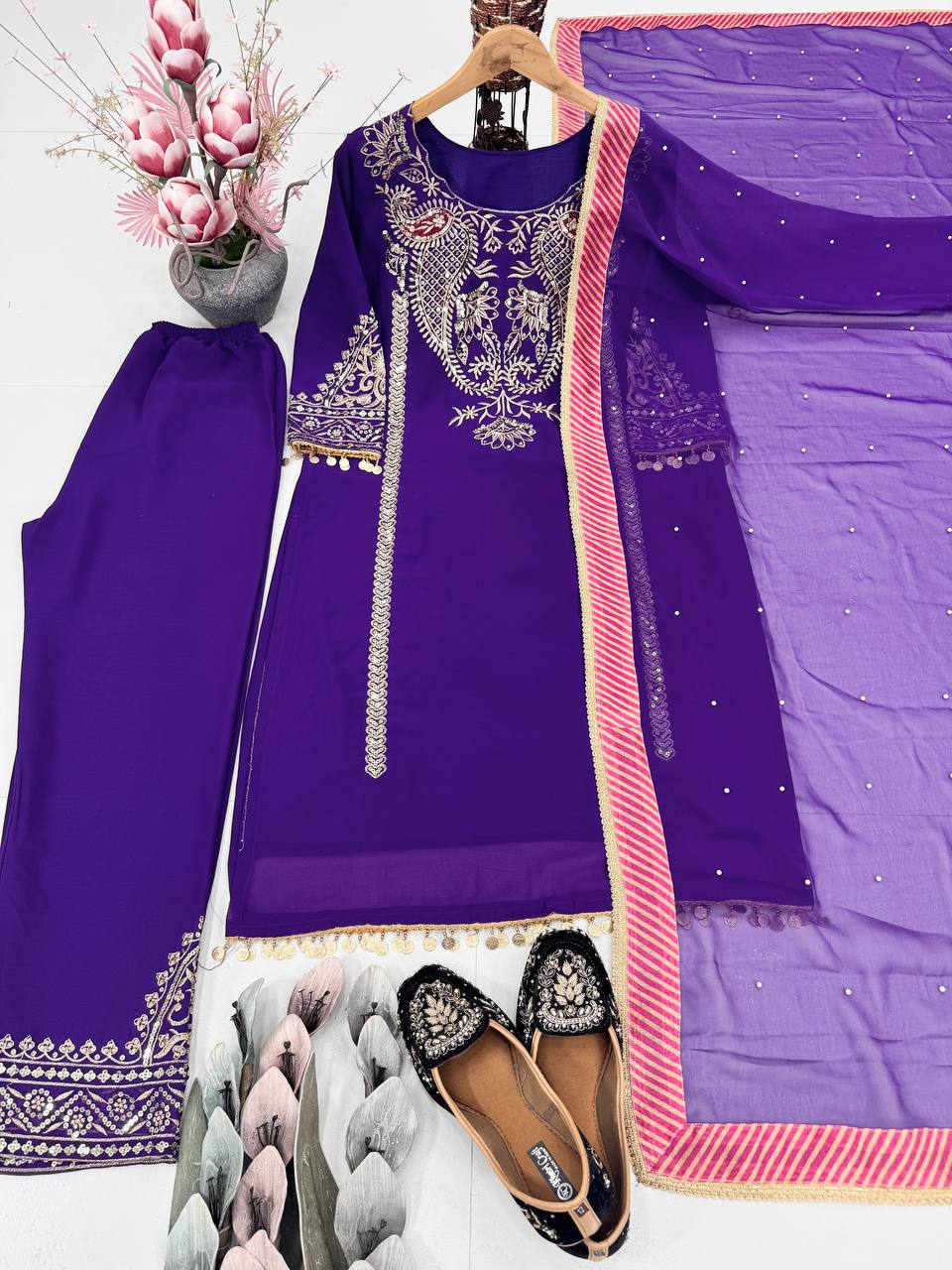 Glam Shine Georgette 3-Piece Suit Set-KF-1704✨✨