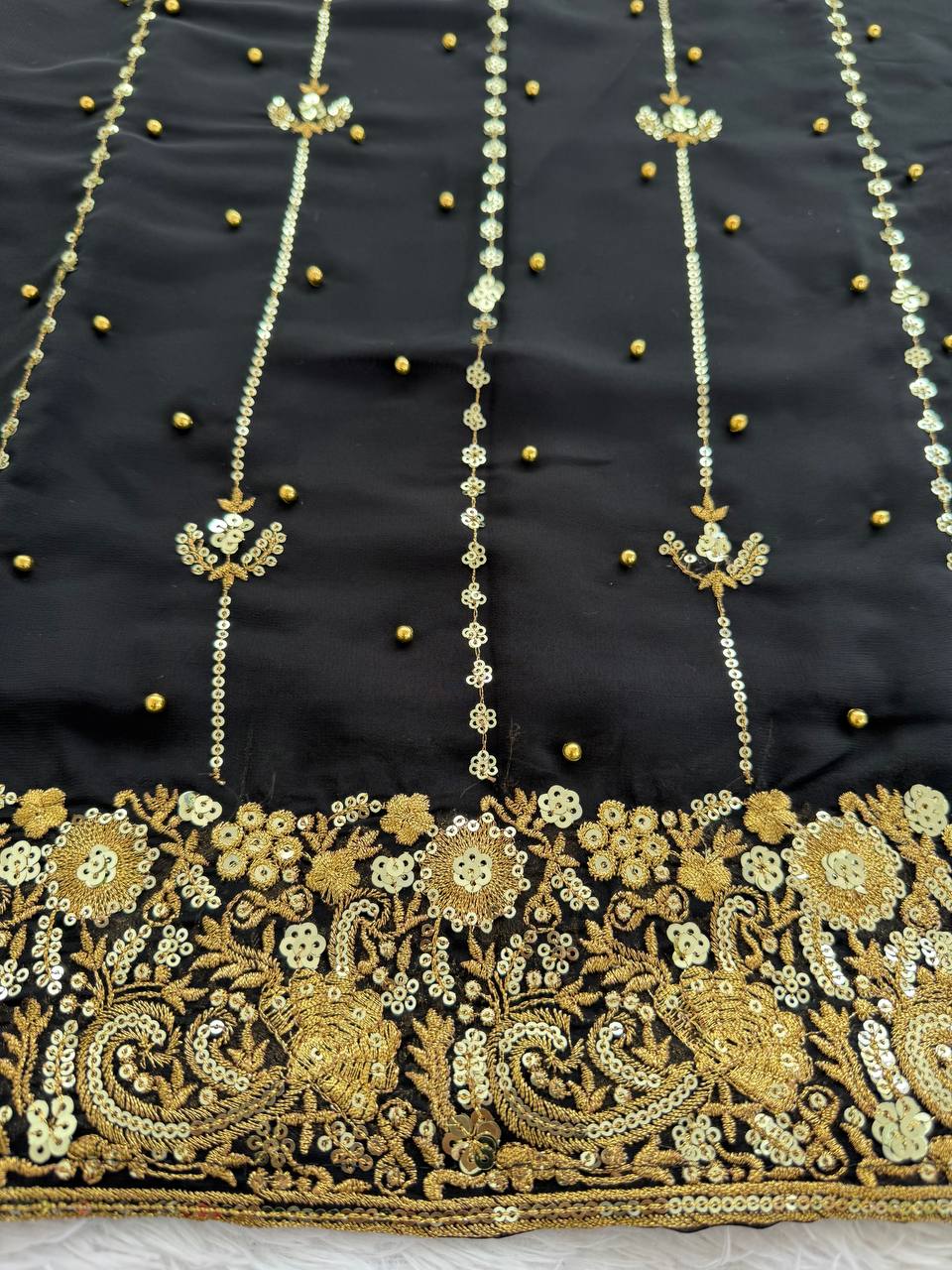 🩵 Elegant Rivet Moti Sequence Suit – Effortless Grace in Every Stitch