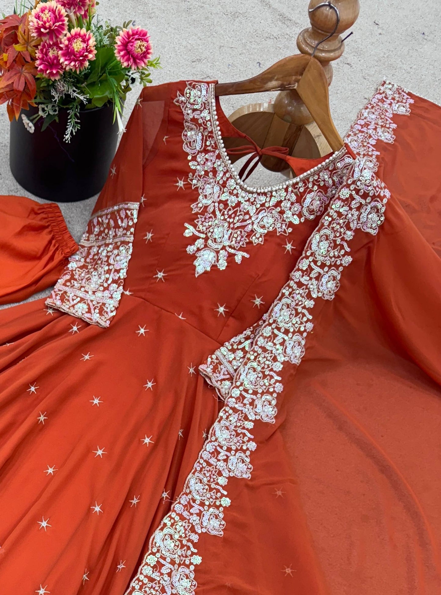 Premium Rainbow Sequence Designer Anarkali 3-Piece Set-ZF-5012 β¨π