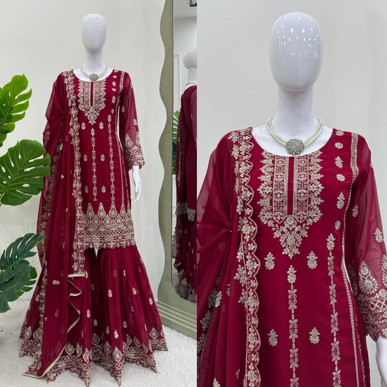✨ Elegant Faux Georgette Sarara Set ✨