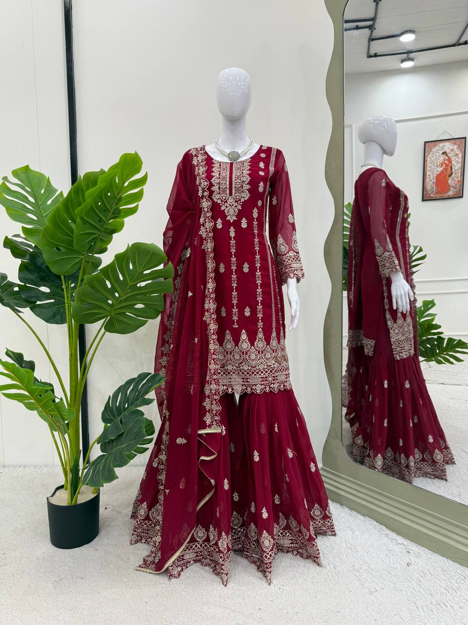 ✨ Elegant Faux Georgette Sarara Set ✨