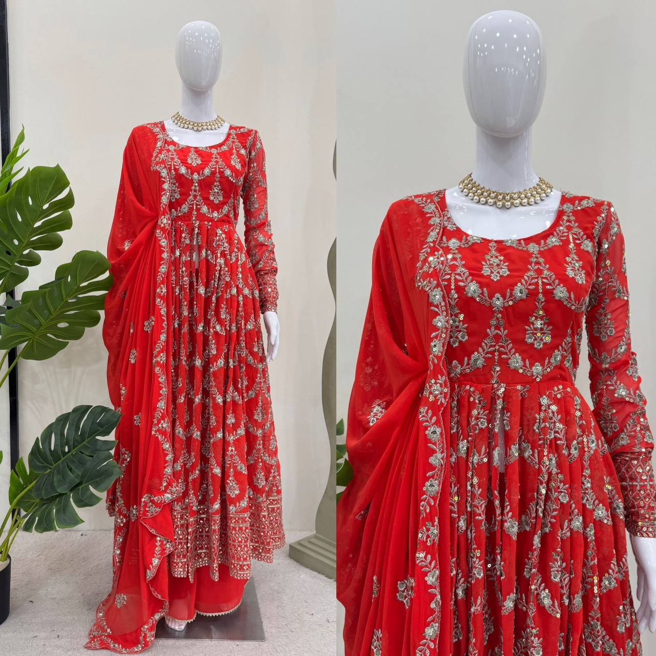 ๐ธ Elegant Thread & Sequence Georgette Set ๐ธ