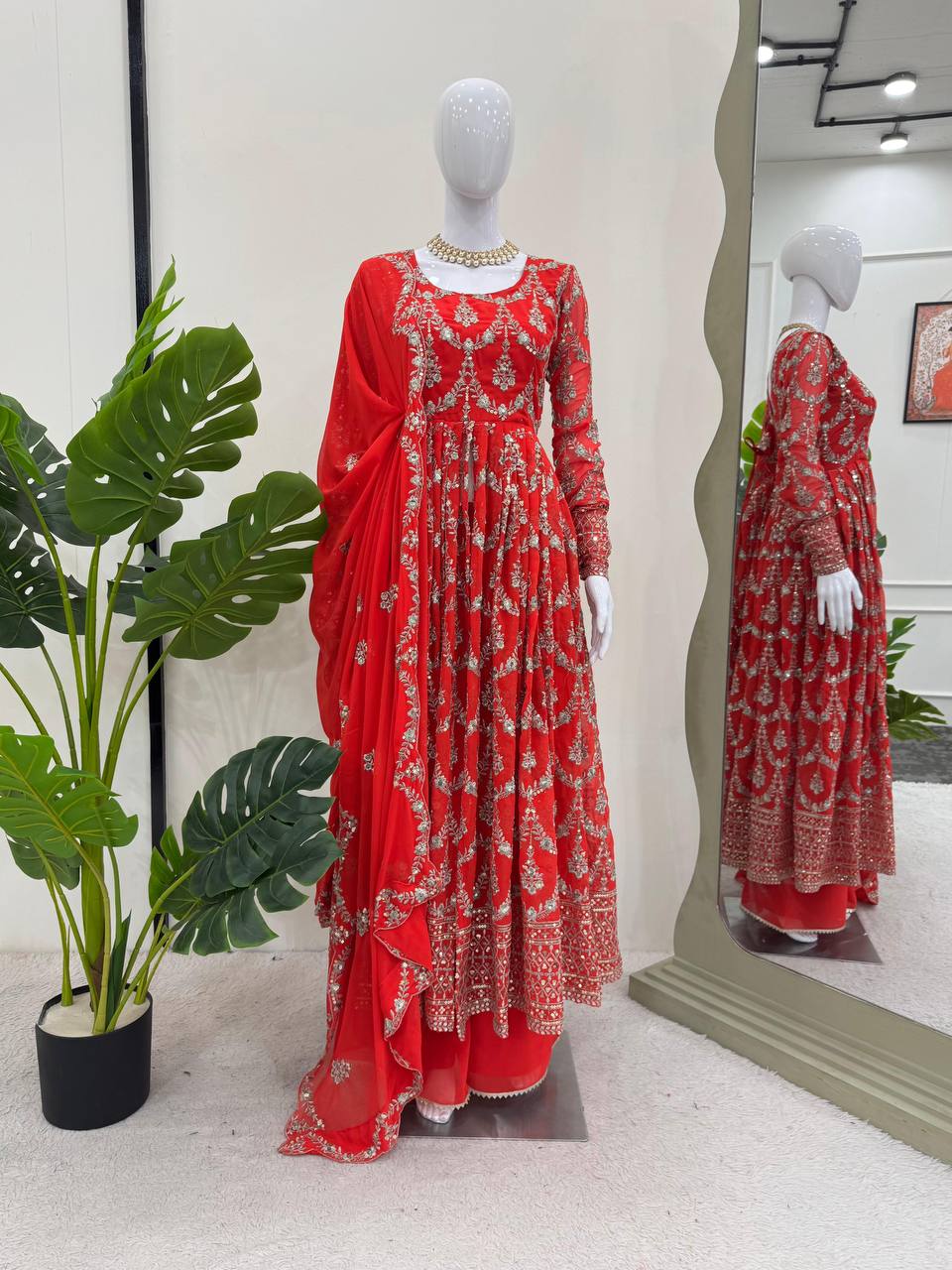 ๐ธ Elegant Thread & Sequence Georgette Set ๐ธ