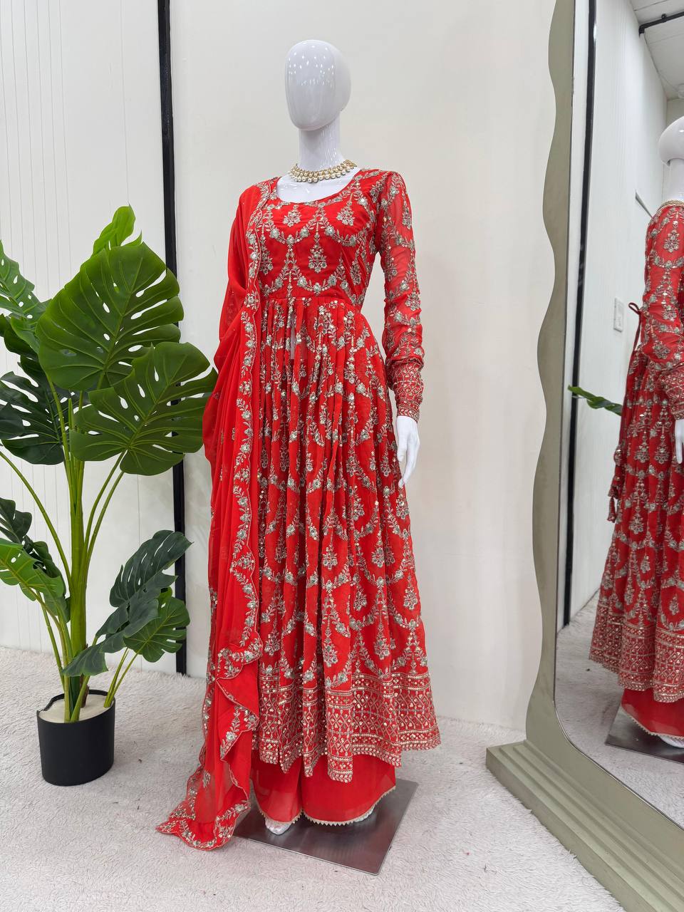 ๐ธ Elegant Thread & Sequence Georgette Set ๐ธ
