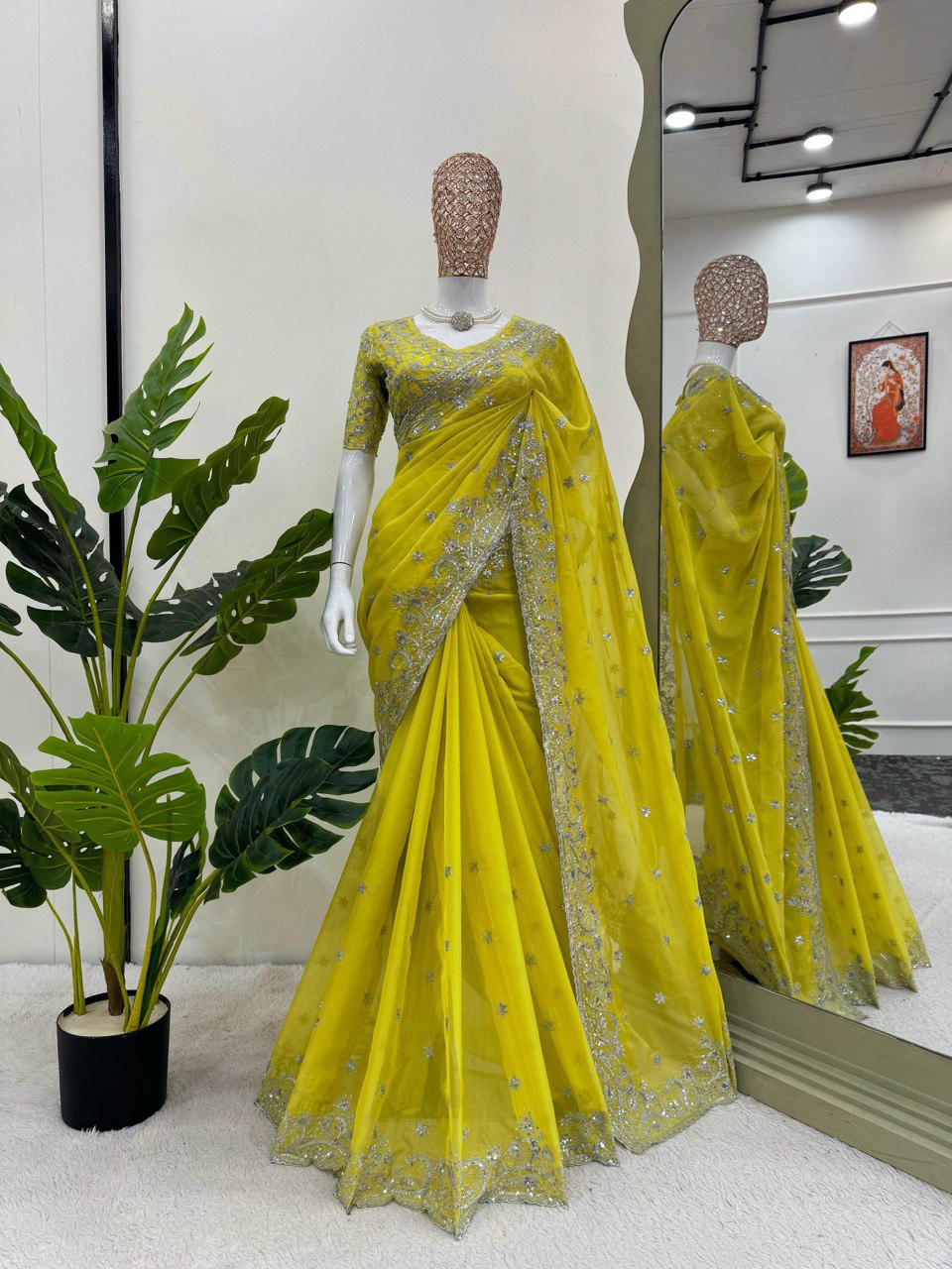 ✨ Timeless Beauty – Designer Tabby Silk Saree ✨