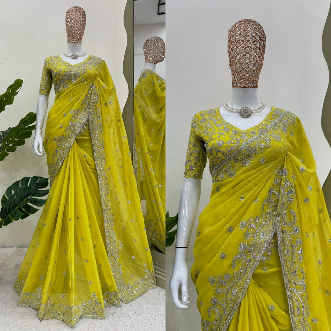 ✨ Timeless Beauty – Designer Tabby Silk Saree ✨