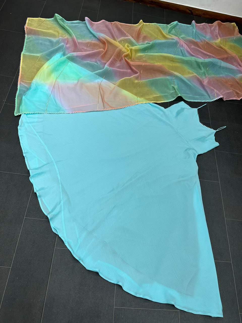 Designer Chinon Gown Set with Organza Dupatta-KD-1237ππ