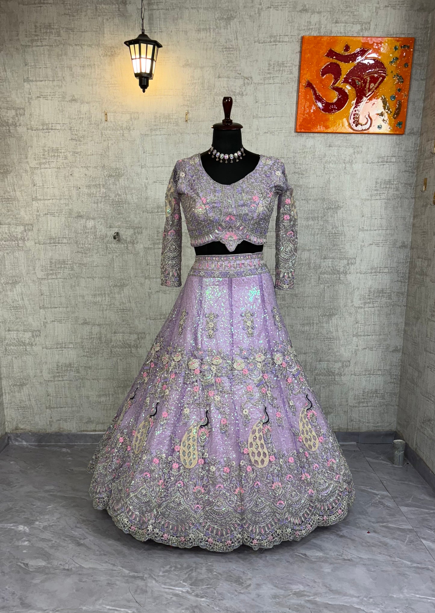 ๐ Lavender Butterfly Net Sparkle Lehenga -1676-LIGHT-PURPLE๐ ๐