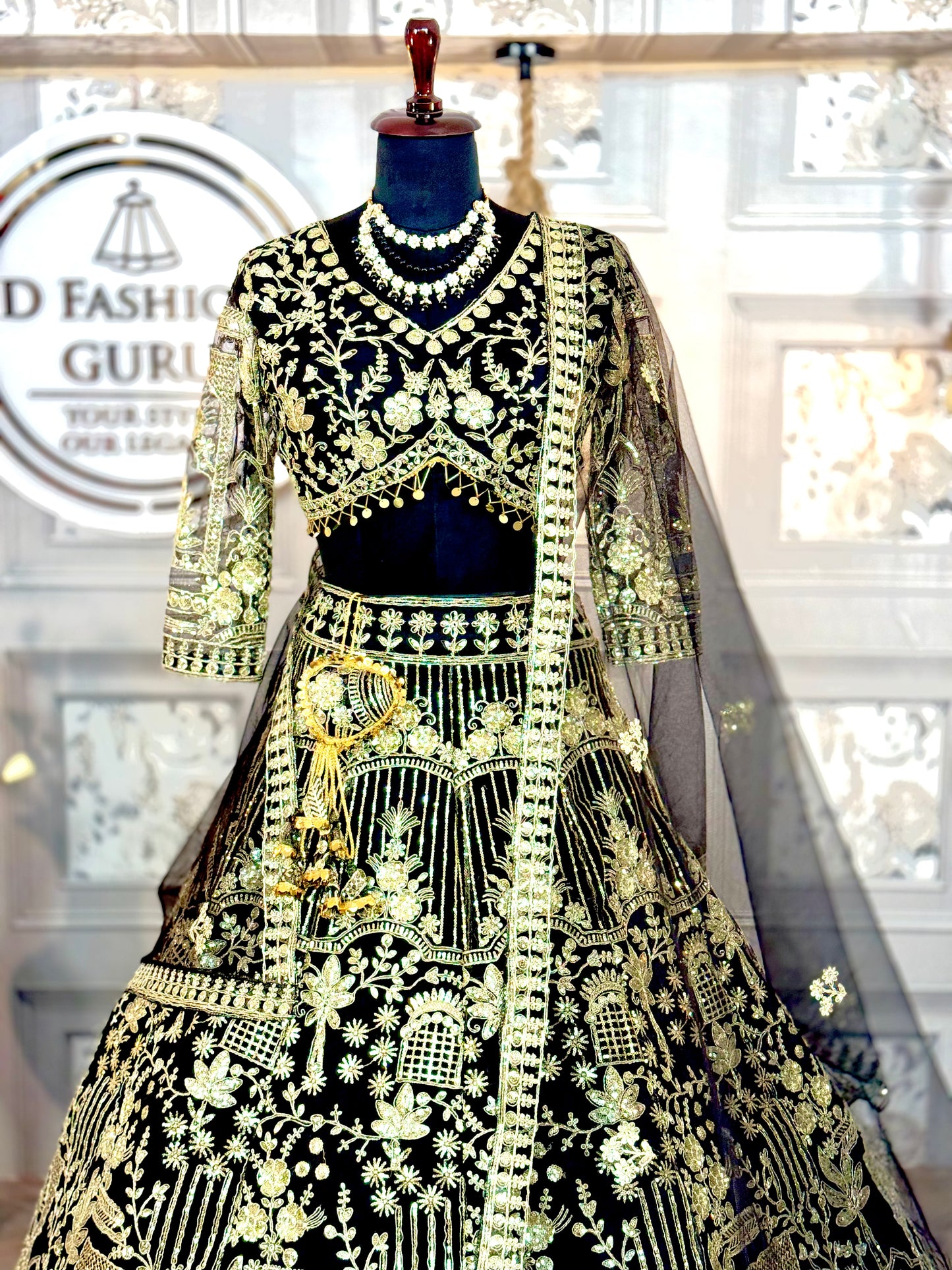 Black Premium Soft Net Lehenga Choli with Sequins Embroidery β Elegant & Stylish Design