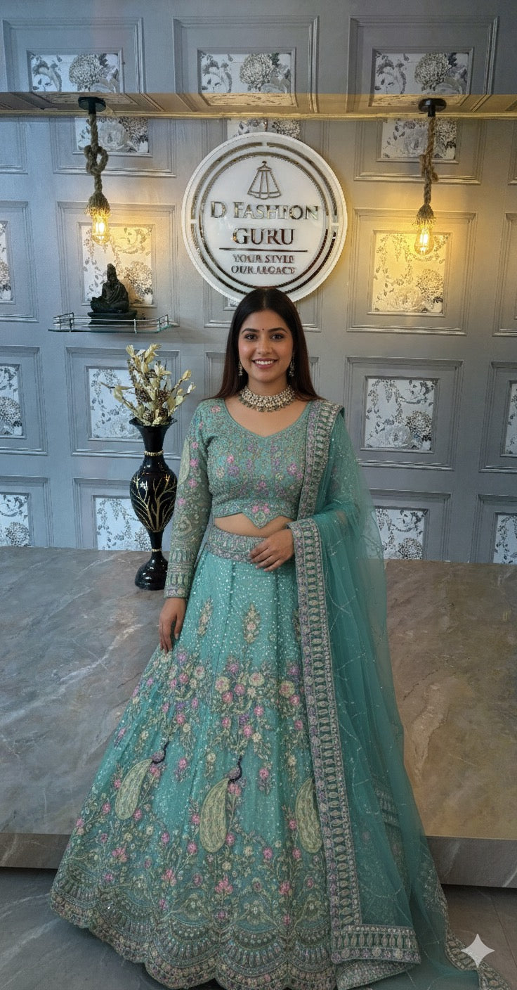 ❤️ Radiant Red Butterfly Net Lehenga -1676-RAMA💃