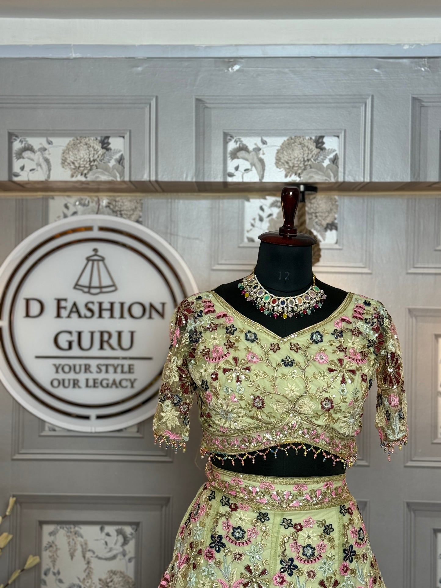 β¨ Sparkle in Style: Jimmy Chu Sequins Lehenga-1775-LIGHT-GREEN β¨π