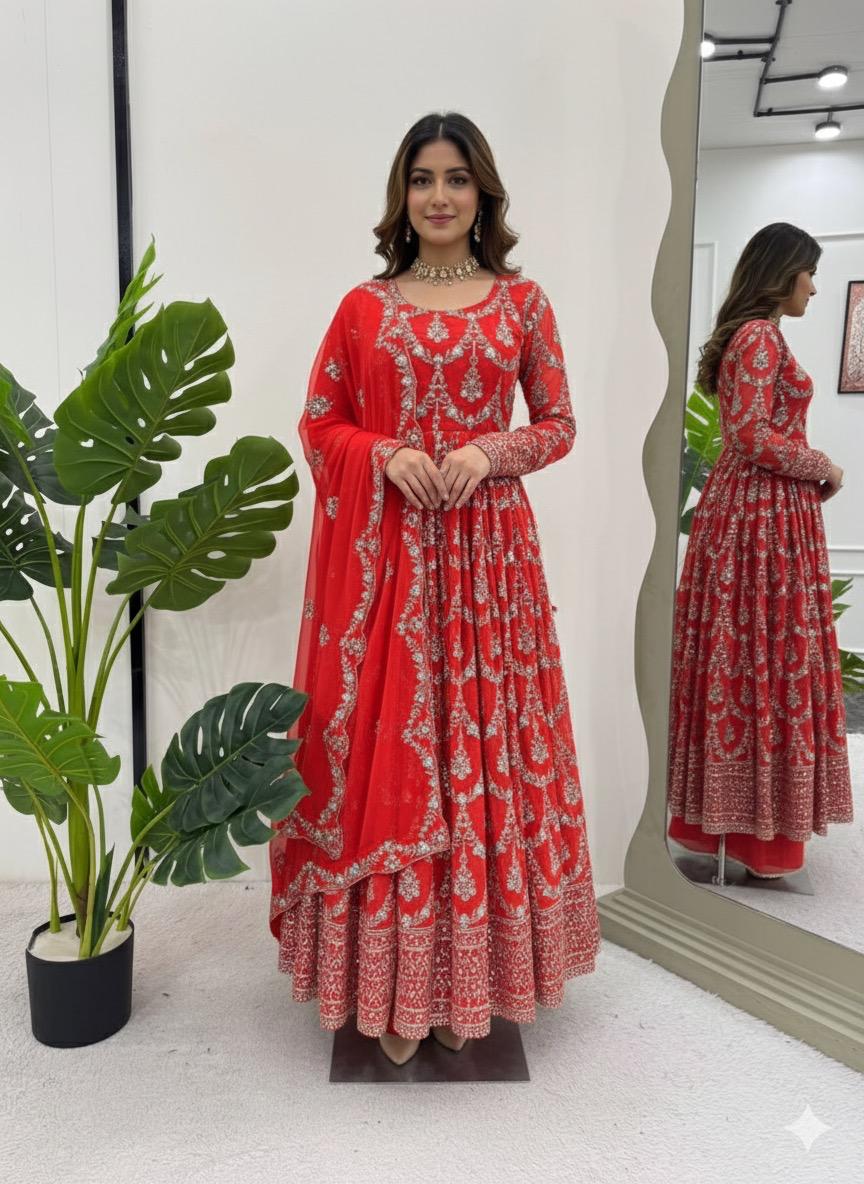 ๐ธ Elegant Thread & Sequence Georgette Set ๐ธ