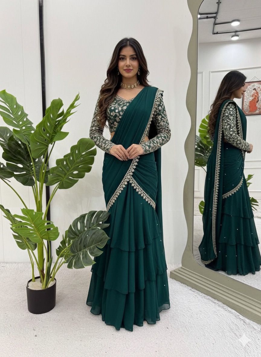 β¨ Ready-to-Wear Lehenga Saree β Effortless Glamour β¨