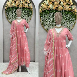 Digital Elegance Faux Georgette Gown Set-KD-1310 β¨π