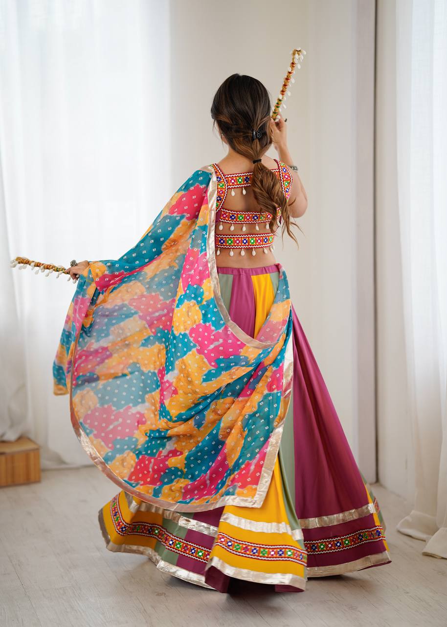 Heavy Rayon Lehenga Set with Real Mirror & Gamthi Thread Work | 4-Meter Flair