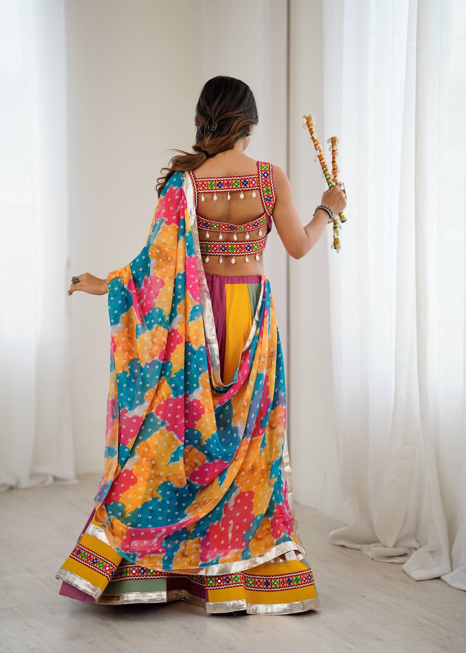 Heavy Rayon Lehenga Set with Real Mirror & Gamthi Thread Work | 4-Meter Flair