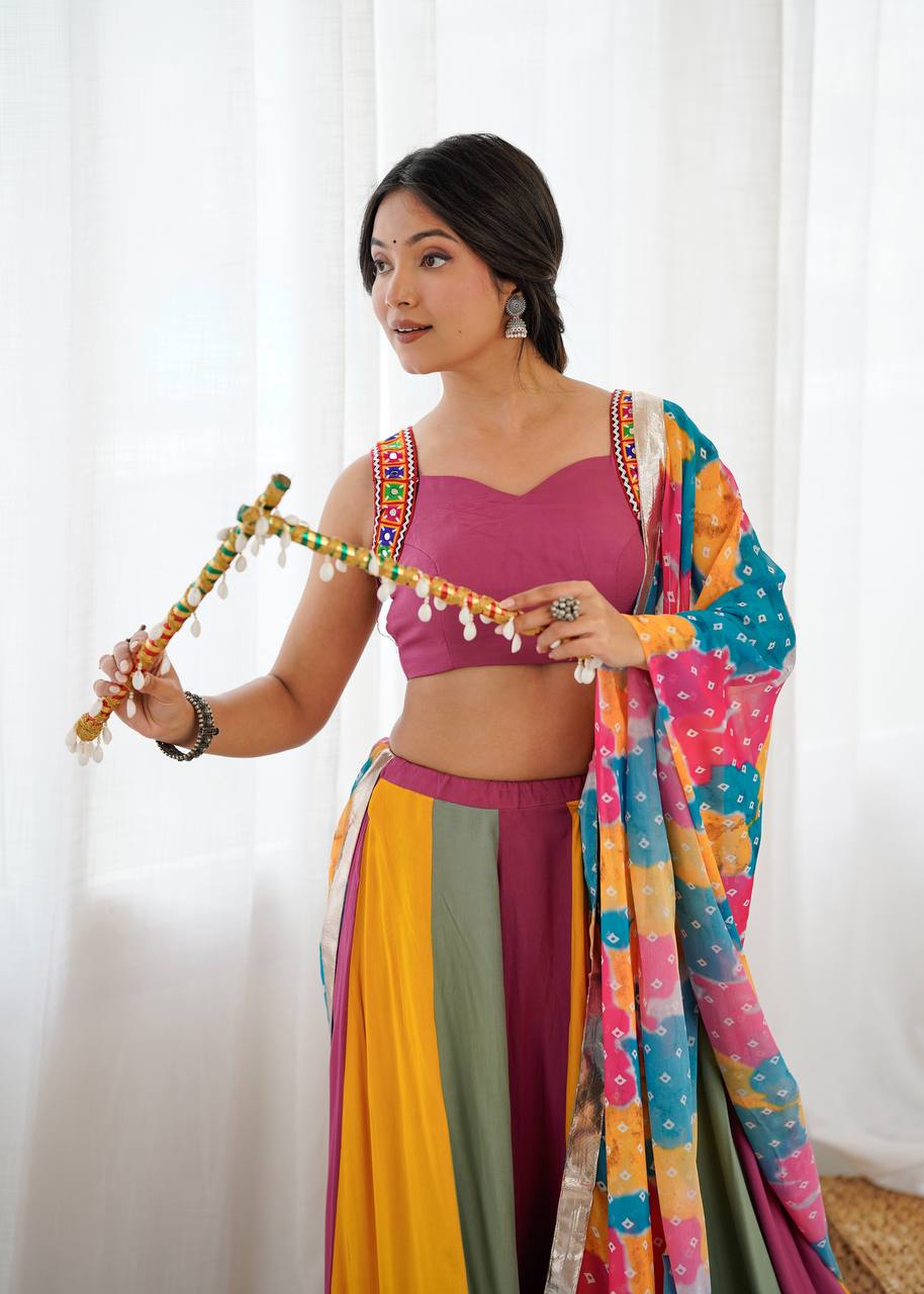 Heavy Rayon Lehenga Set with Real Mirror & Gamthi Thread Work | 4-Meter Flair