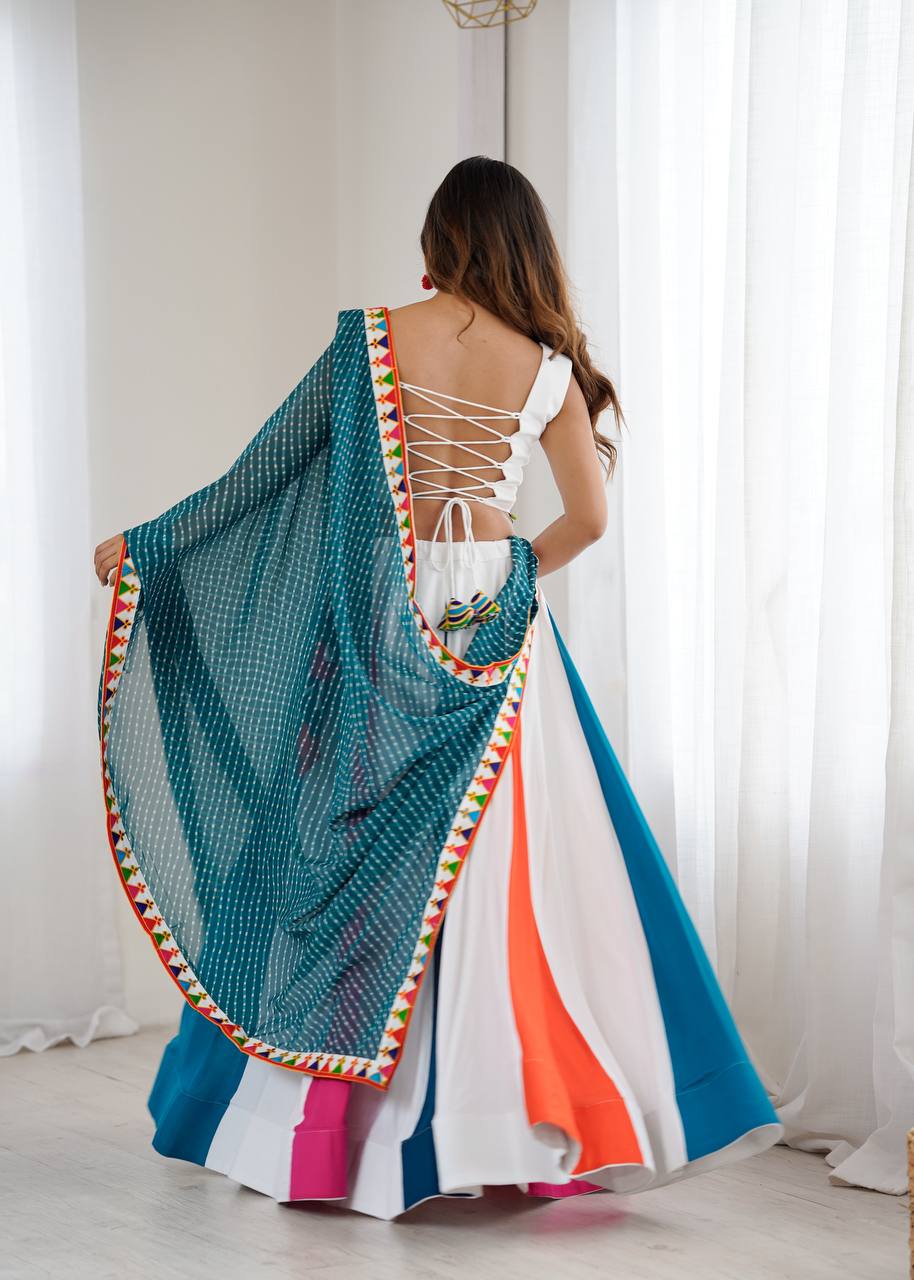 Designer Heavy Rayon Lagdi Patta Lehenga Set with Real Mirror, Kodi & Gamthi Work | 4-Meter Flair