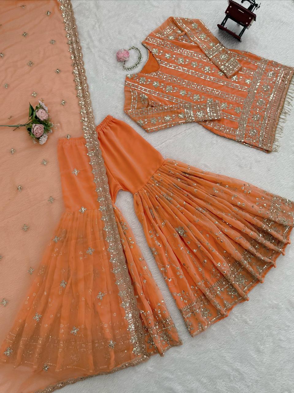 šø Effortless Elegance ā 3-Piece Sharara Set šø