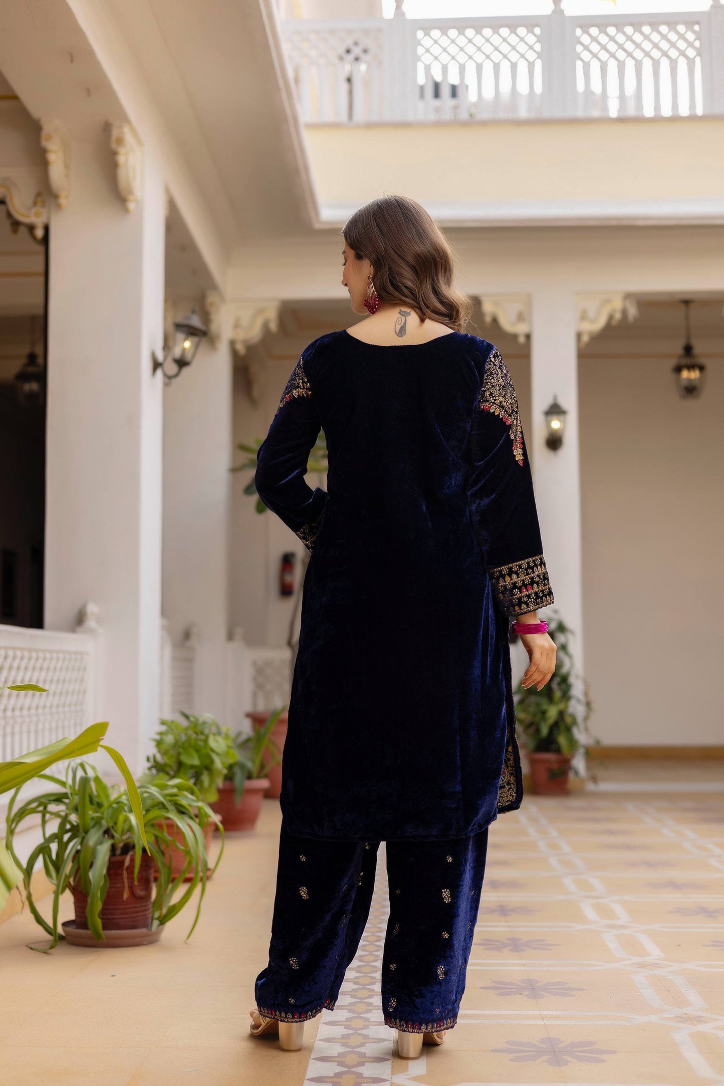 DFG “Royale Velvet 9000” Kurti–Pant–Dupatta Set-ST-1164