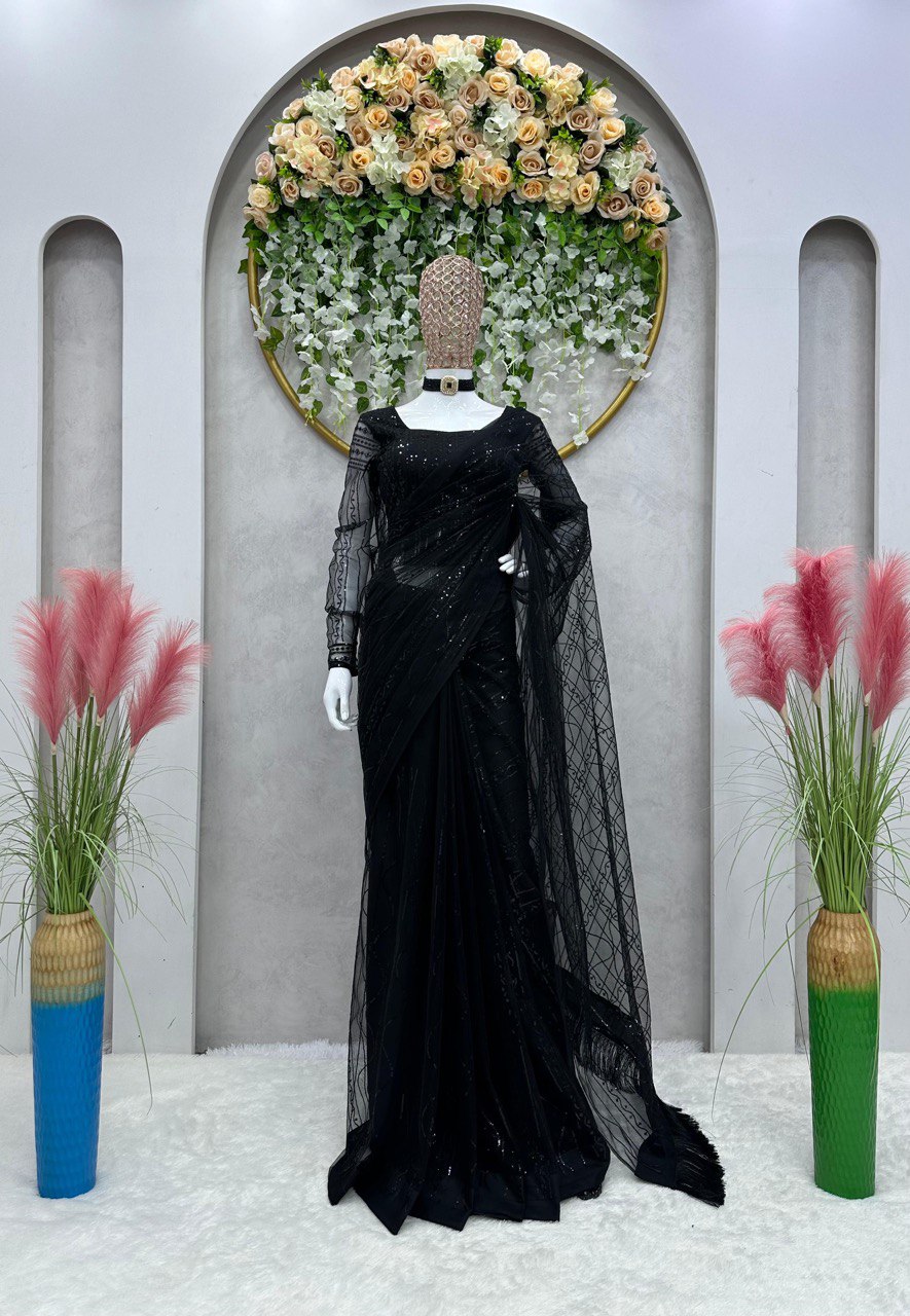 ✨ Radiant Glamour – Designer Ready-to-Wear Saree ✨