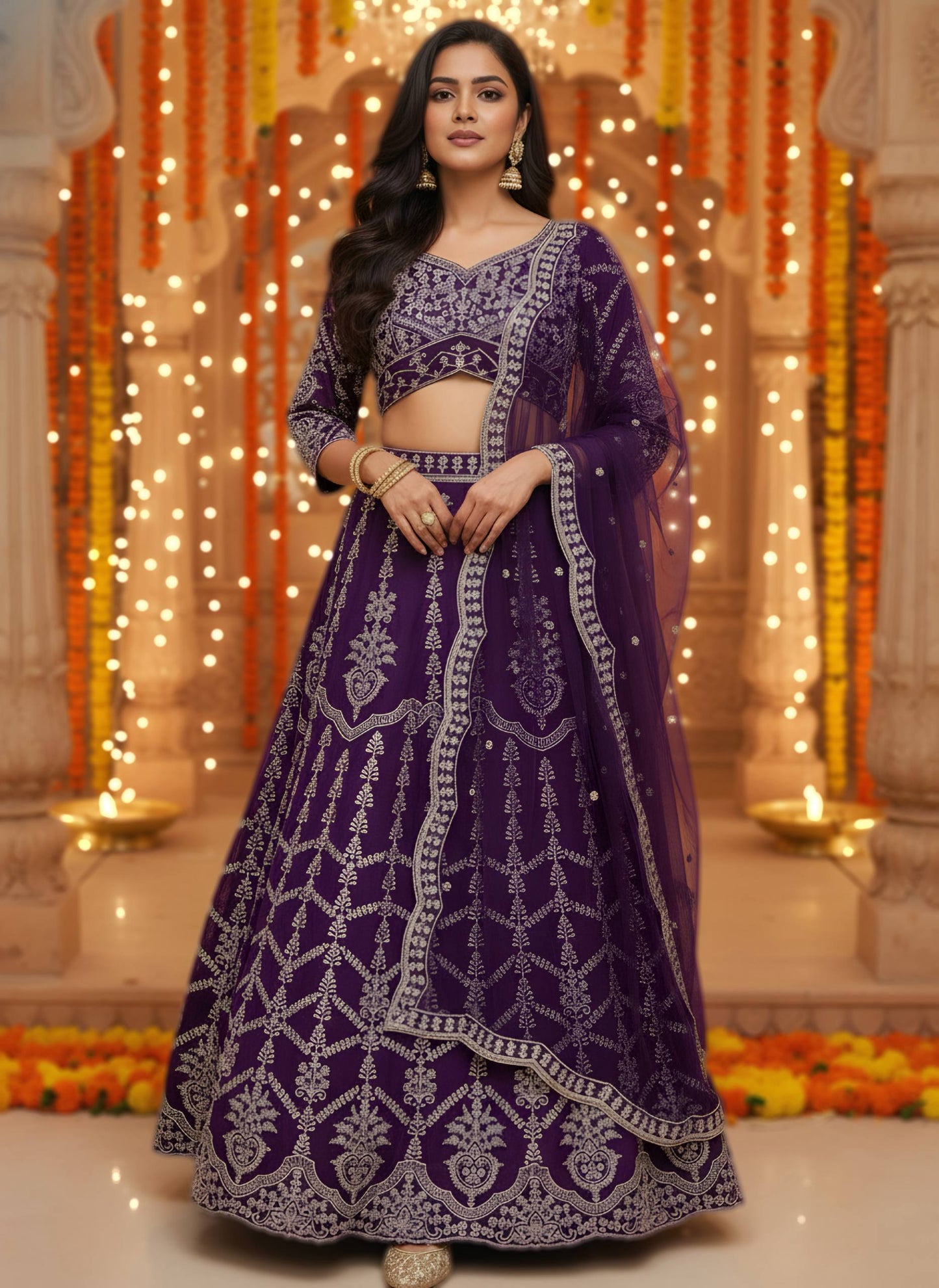 Designer Lehenga Choli – Rich Wine Elegance-DVD-5017 🍷💃🍷
