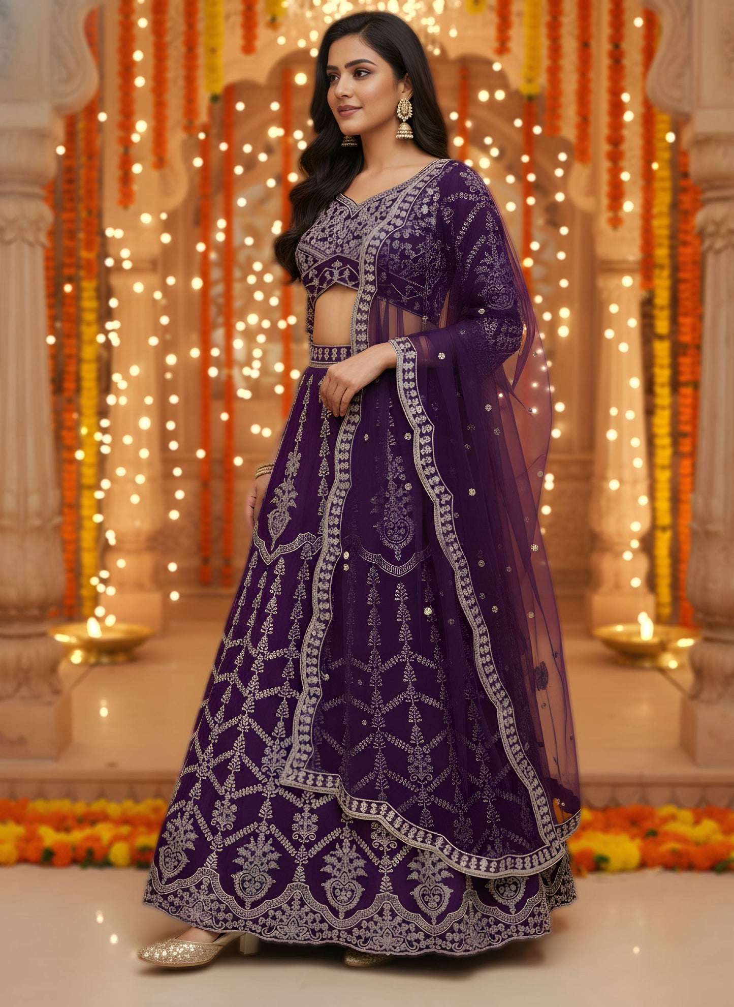 Designer Lehenga Choli – Rich Wine Elegance-DVD-5017 🍷💃🍷