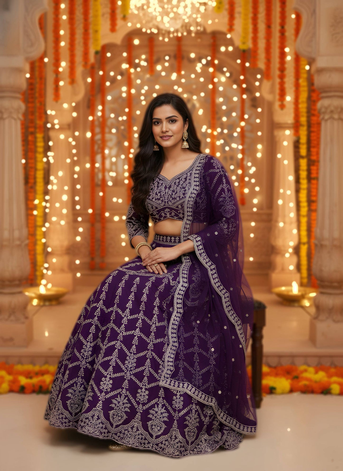 Designer Lehenga Choli – Rich Wine Elegance-DVD-5017 🍷💃🍷