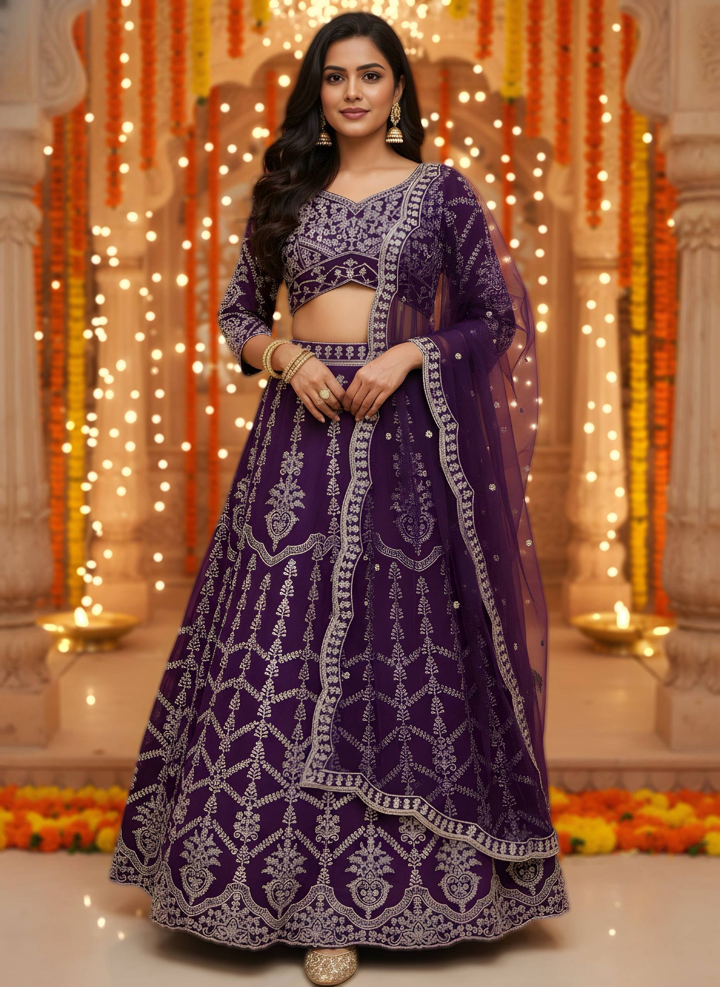 Designer Lehenga Choli – Rich Wine Elegance-DVD-5017 🍷💃🍷