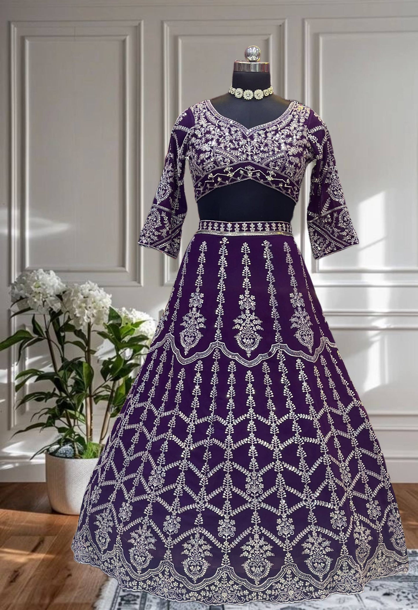 Designer Lehenga Choli – Rich Wine Elegance-DVD-5017 🍷💃🍷