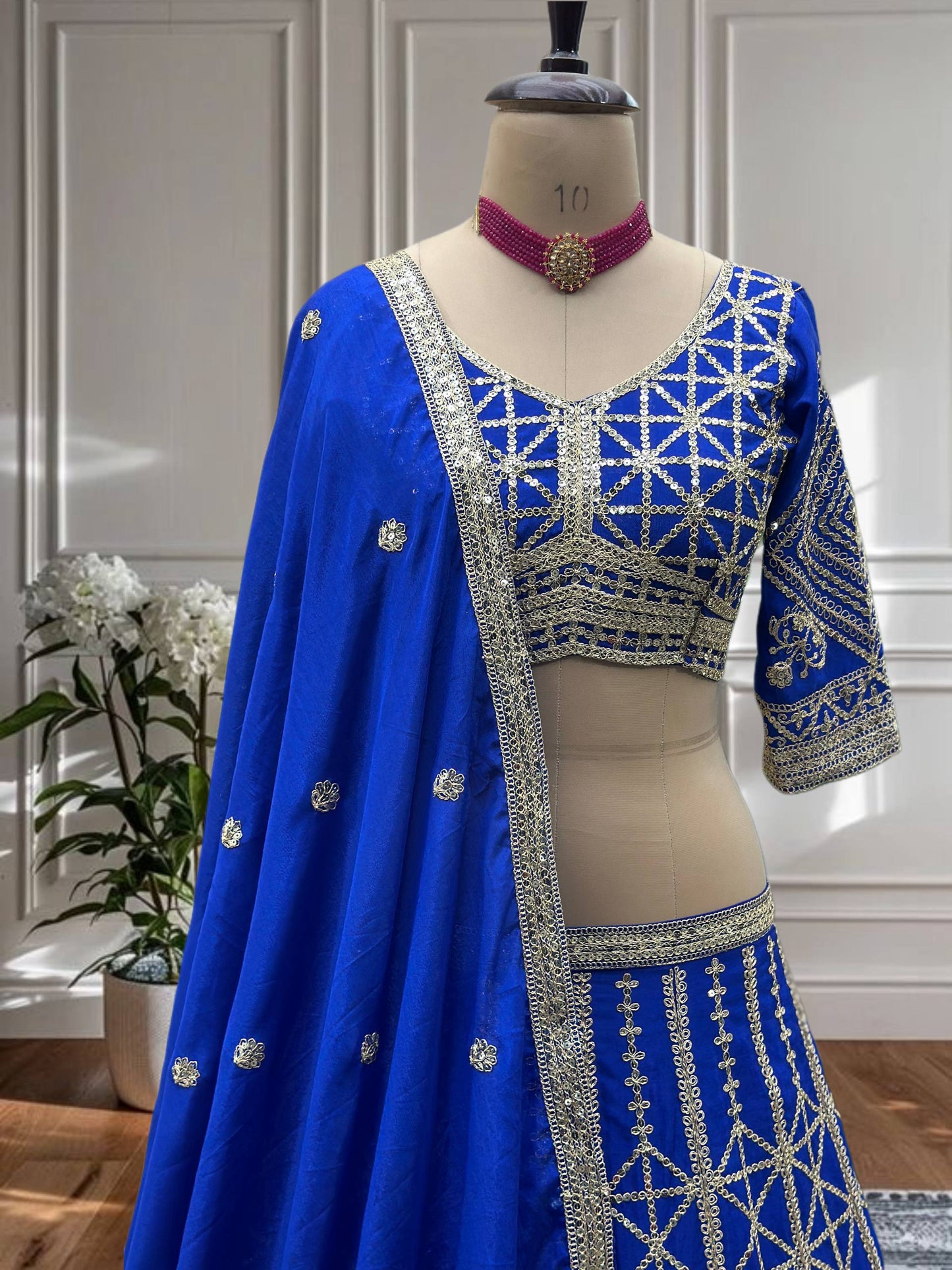 Regal Charm – Chinon Silk Embroidered Lehenga Choli ✨💜💜✨