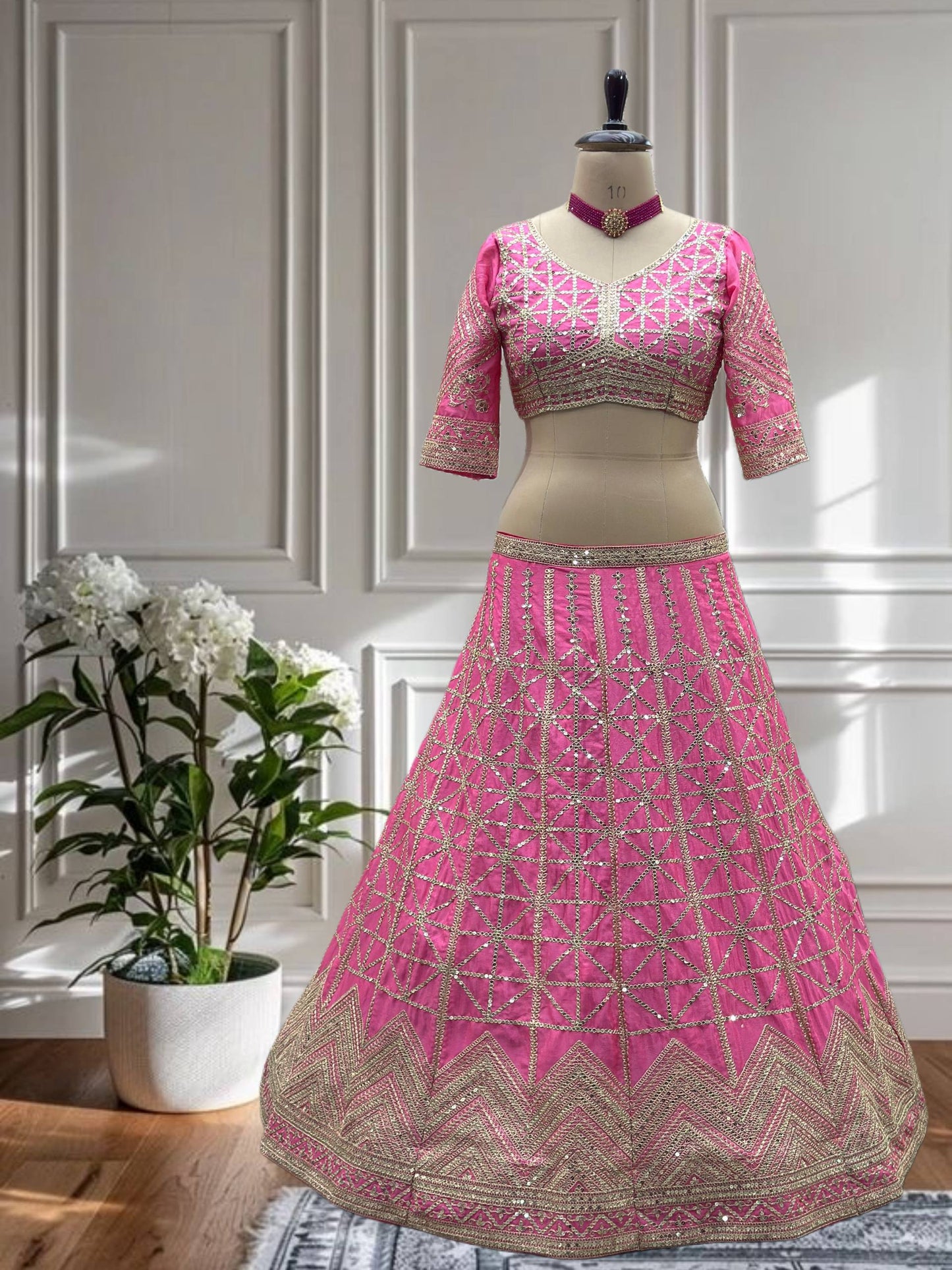 Regal Charm – Chinon Silk Embroidered Lehenga Choli ✨💜💜✨