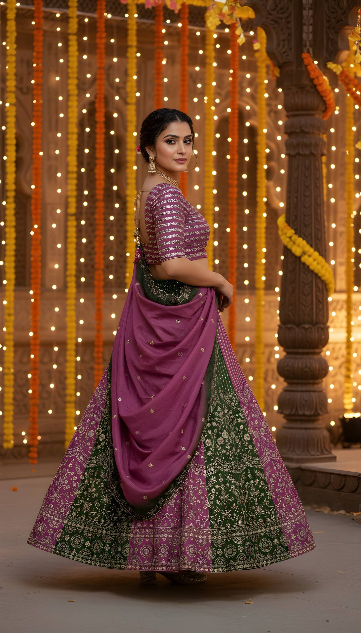 Regal Radiance – Chinon Silk Designer Lehenga-DVD-5147 ✨💜💜✨