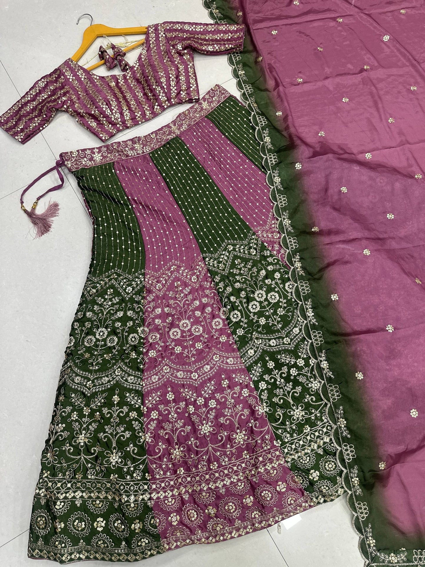 Regal Radiance – Chinon Silk Designer Lehenga-DVD-5147 ✨💜💜✨