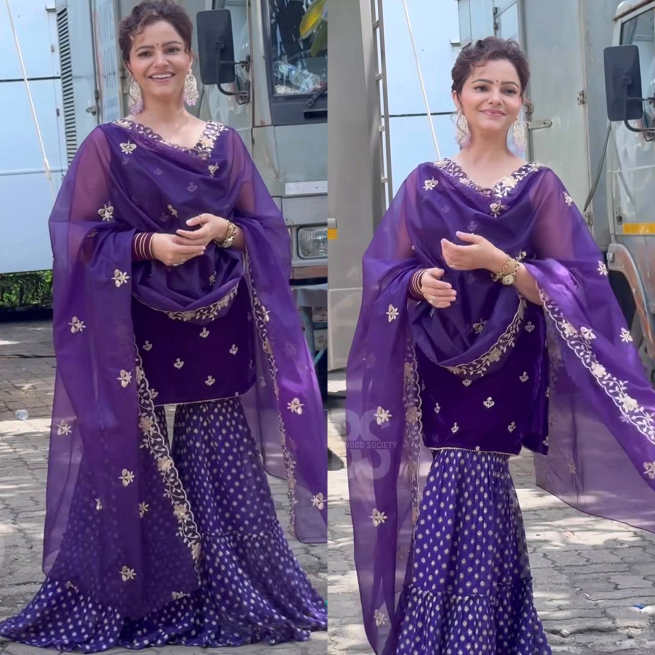 Velvet Elegance with Flared Sharara Magic ✨ 💃🌸