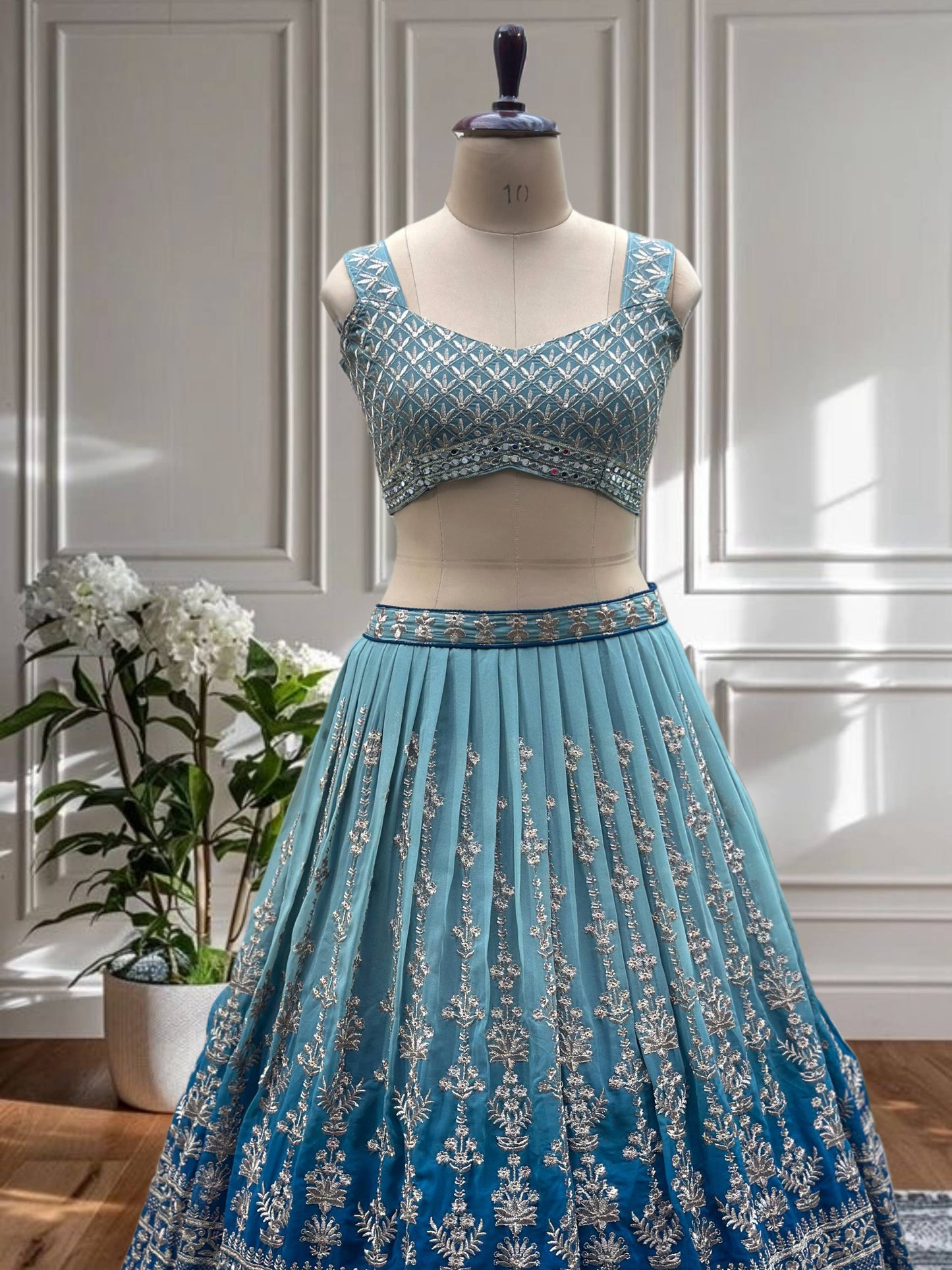 Royal Charm – Faux Georgette Designer Lehenga ✨💙💙✨