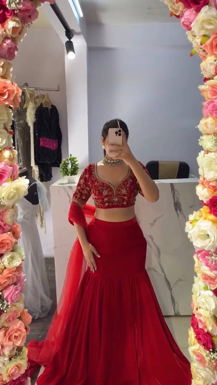 DFG Series - Faux Georgette Lehenga Saree Set-QRC-390