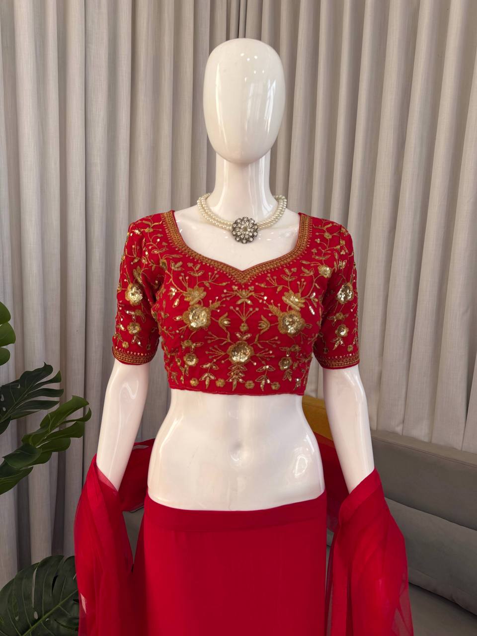 DFG Series - Faux Georgette Lehenga Saree Set-QRC-390