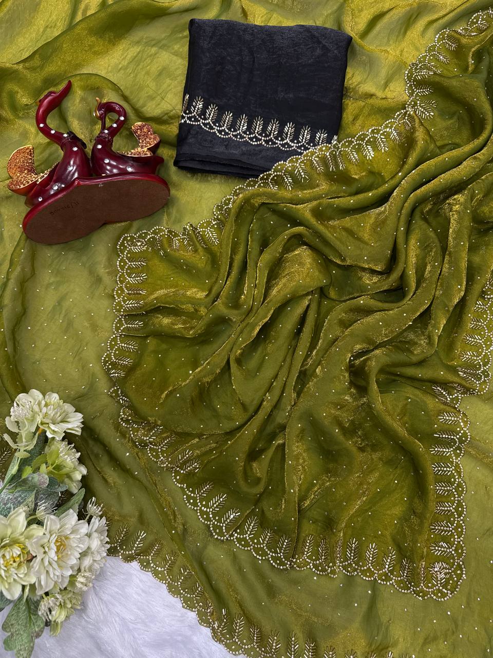 Sparkling Pink Space Silk Saree -NC - 5488💎 ✨